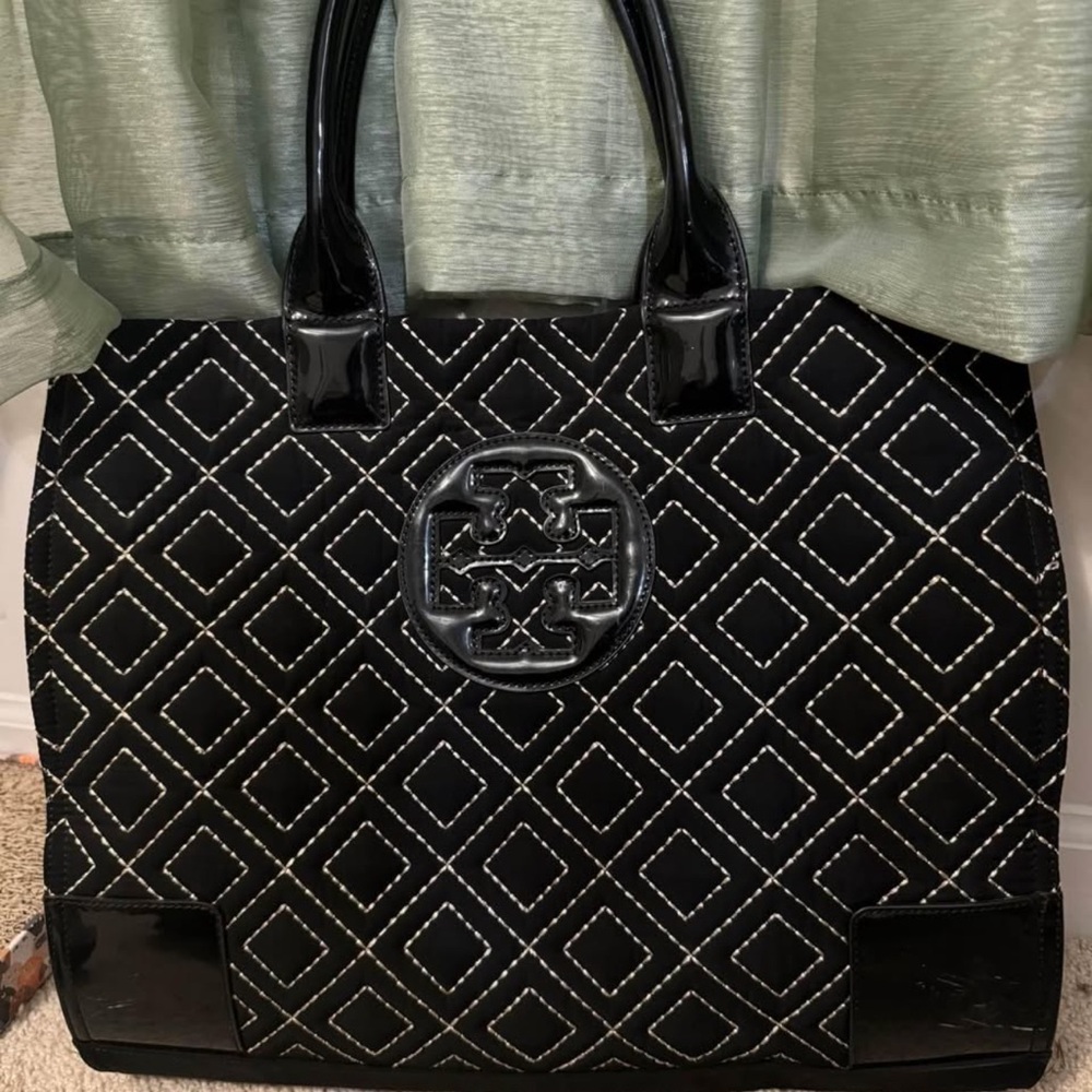 Black Quilted Tote Bag